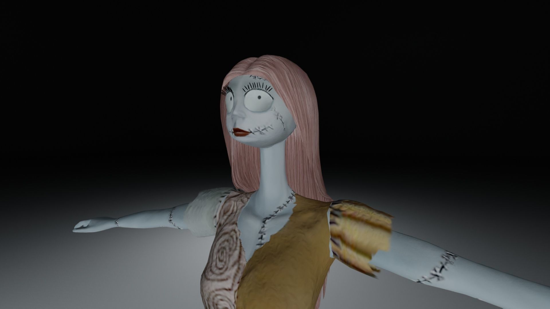 Sally from Nightmare before Christmas Low-poly 3D model_6