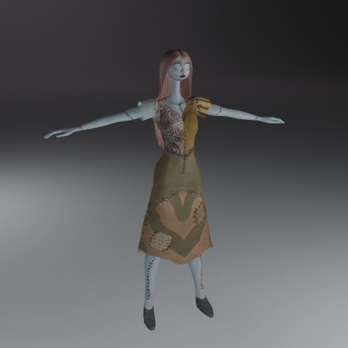 Sally from Nightmare before Christmas Low-poly 3D model_2