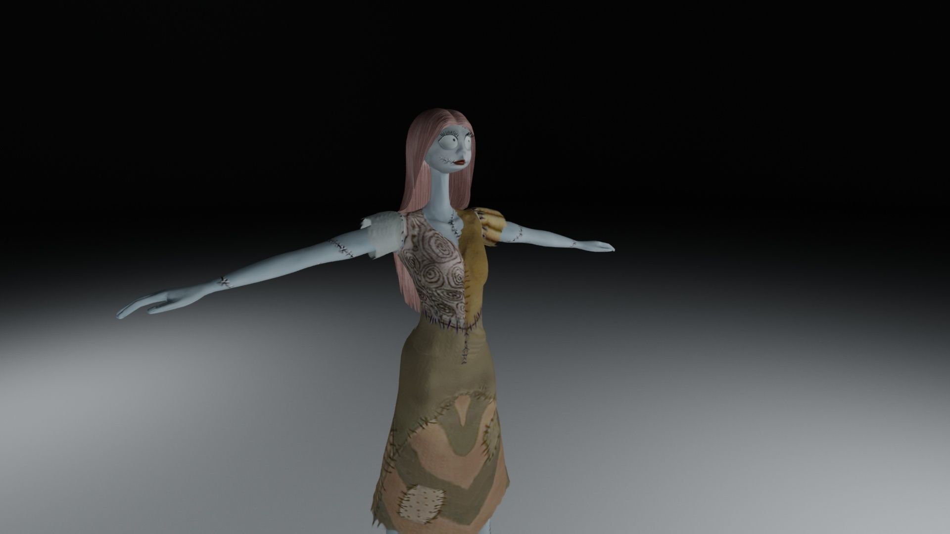 Sally from Nightmare before Christmas Low-poly 3D model_4