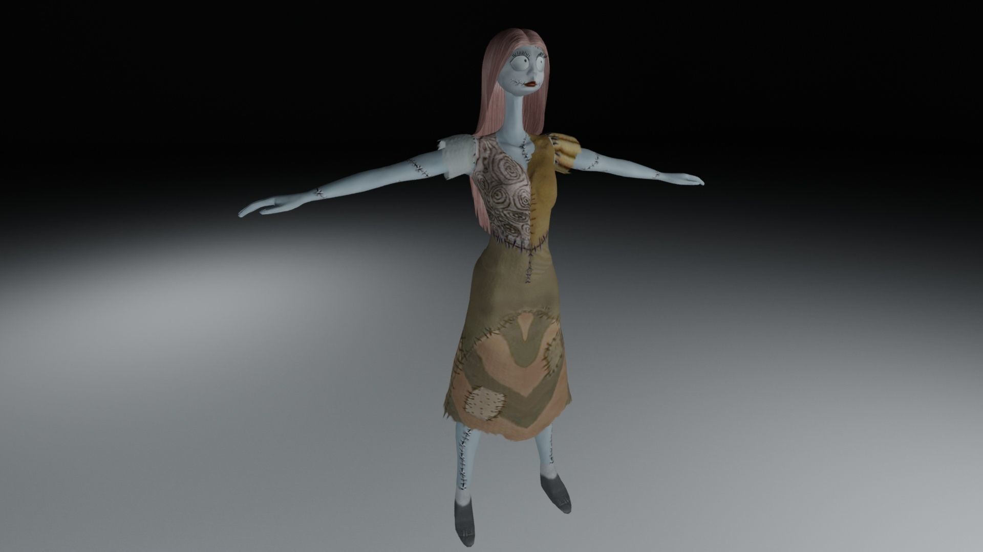 Sally from Nightmare before Christmas Low-poly 3D model_1