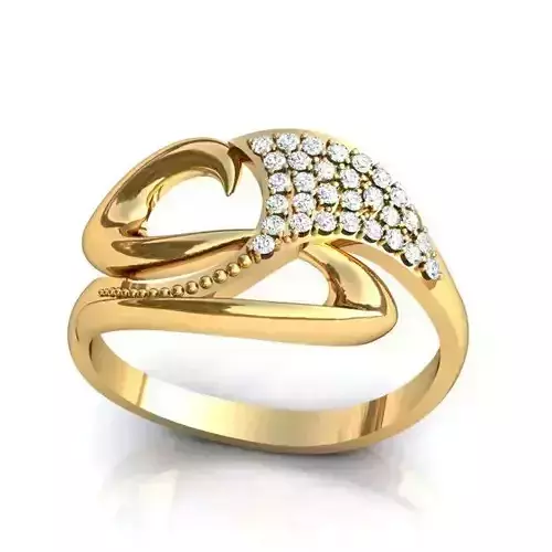 3 rings heart shaped diamond ring