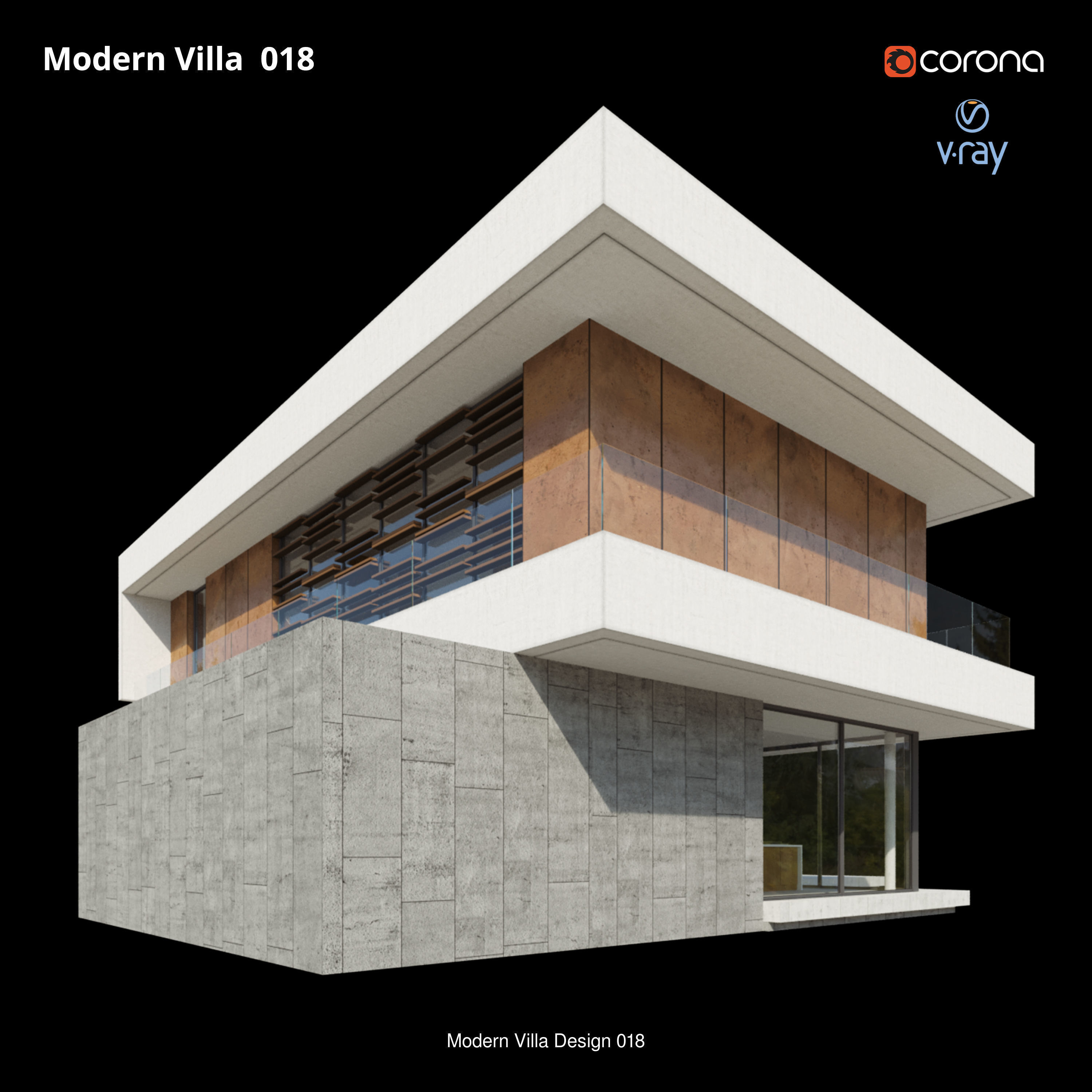 Modern Villa Design - 9 models 3D Model Collection_8