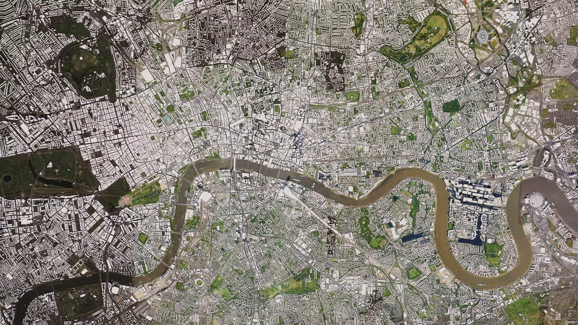 London Low-poly city of from space 3D model