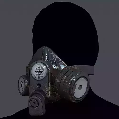 Gas mask helmet 3d model scifi Low-poly 