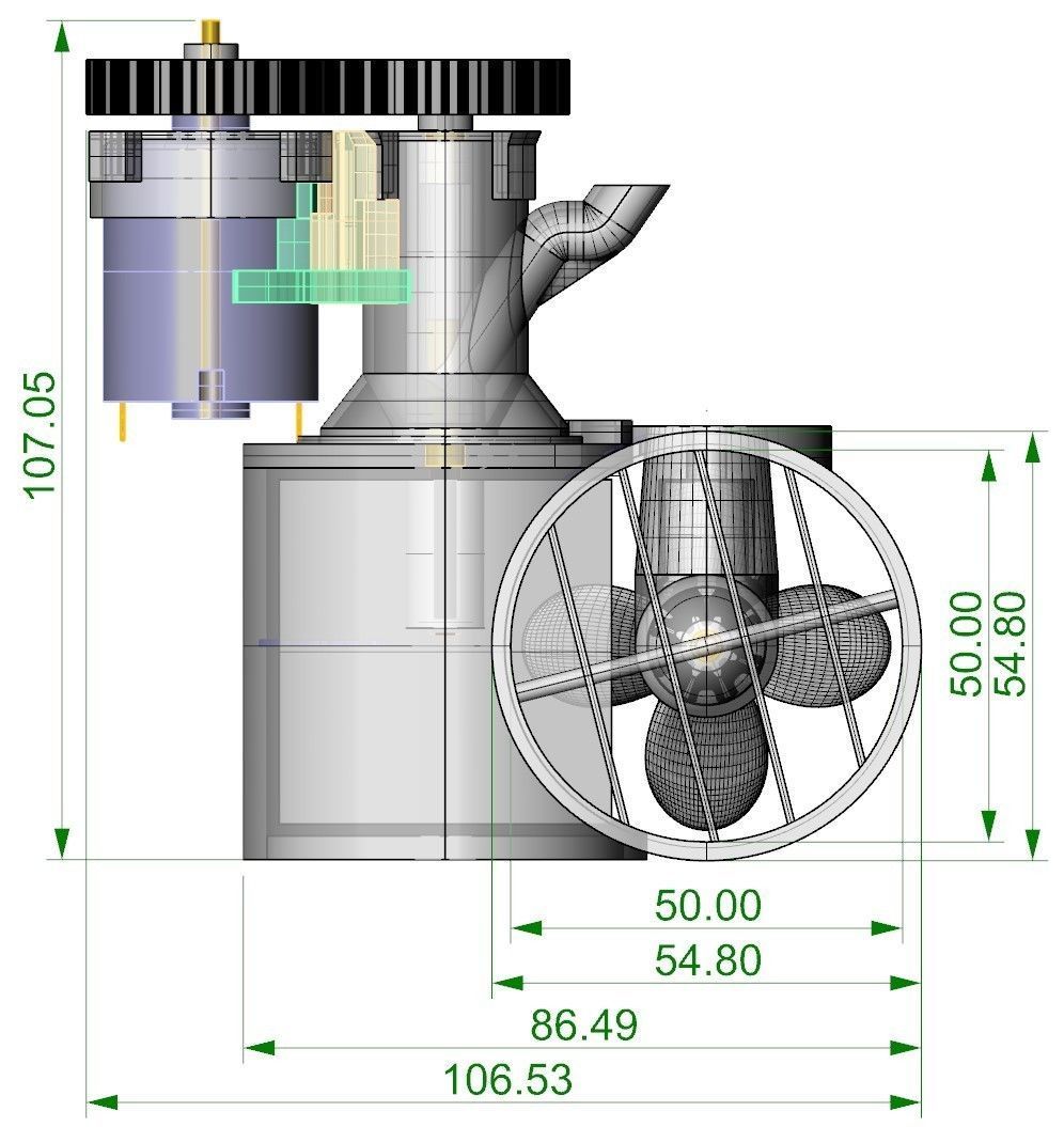 mjs2008 Bow Thruster 30-50mm 3D print model_14