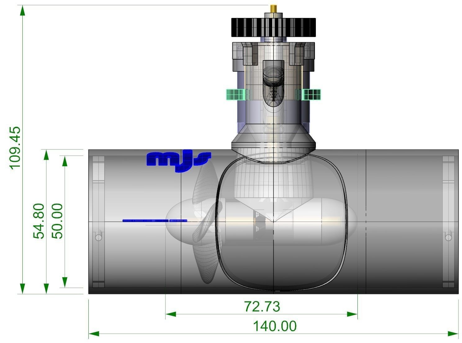 mjs2008 Bow Thruster 30-50mm 3D print model_15