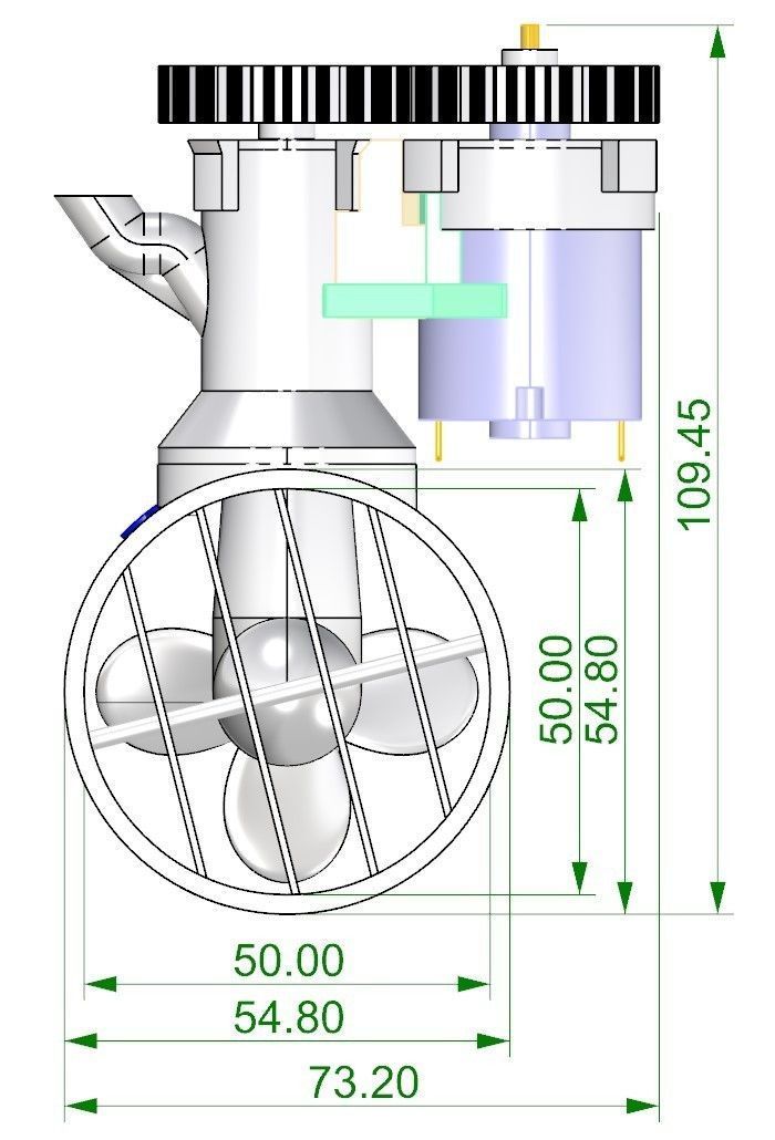mjs2008 Bow Thruster 30-50mm 3D print model_16