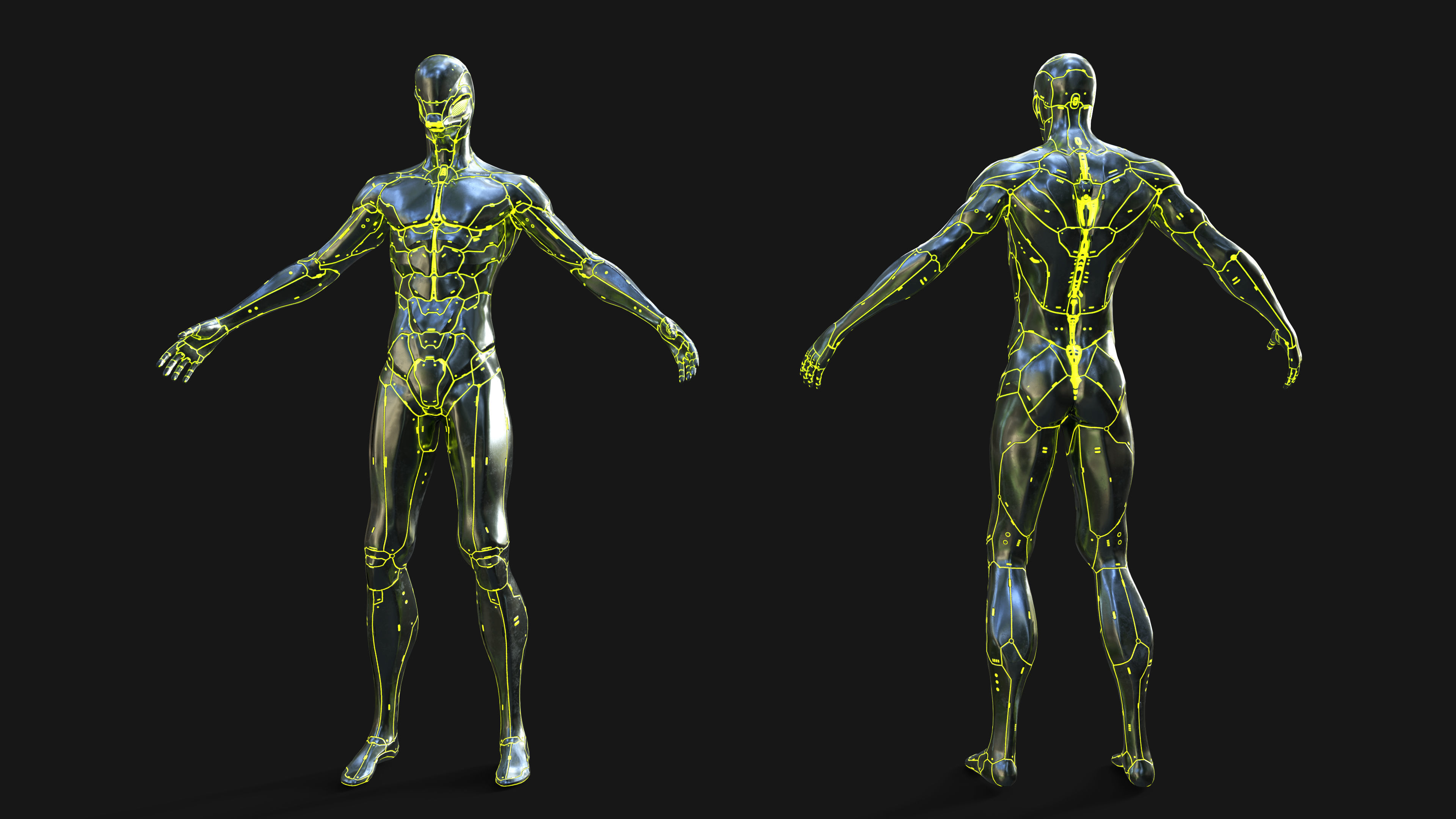 Nano-Cyborg nan - cyborg Low-poly 3D model_9