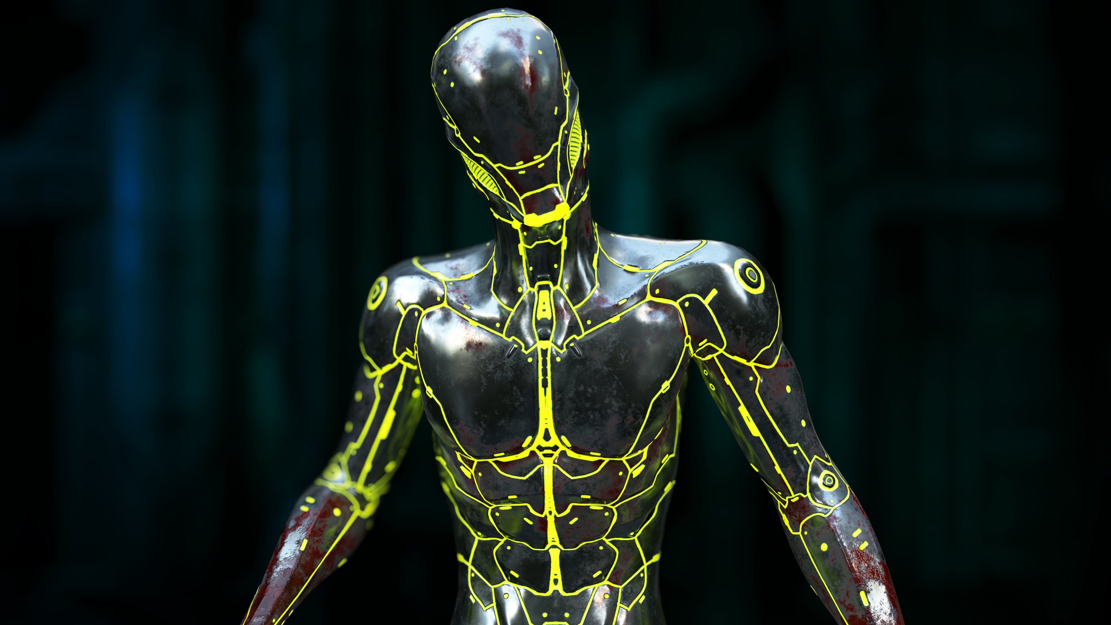 Nano-Cyborg nan - cyborg Low-poly 3D model_4