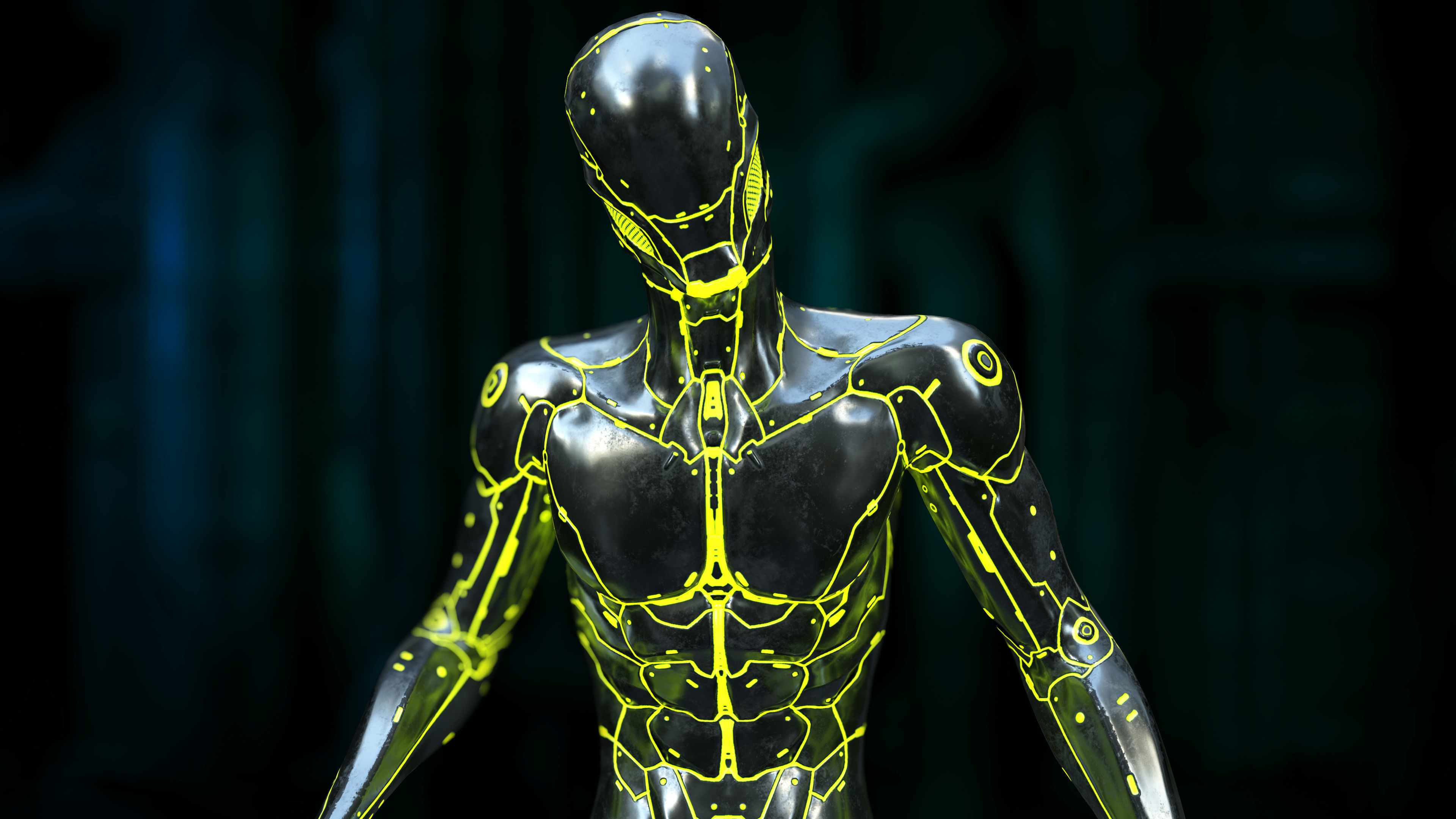 Nano-Cyborg nan - cyborg Low-poly 3D model_3