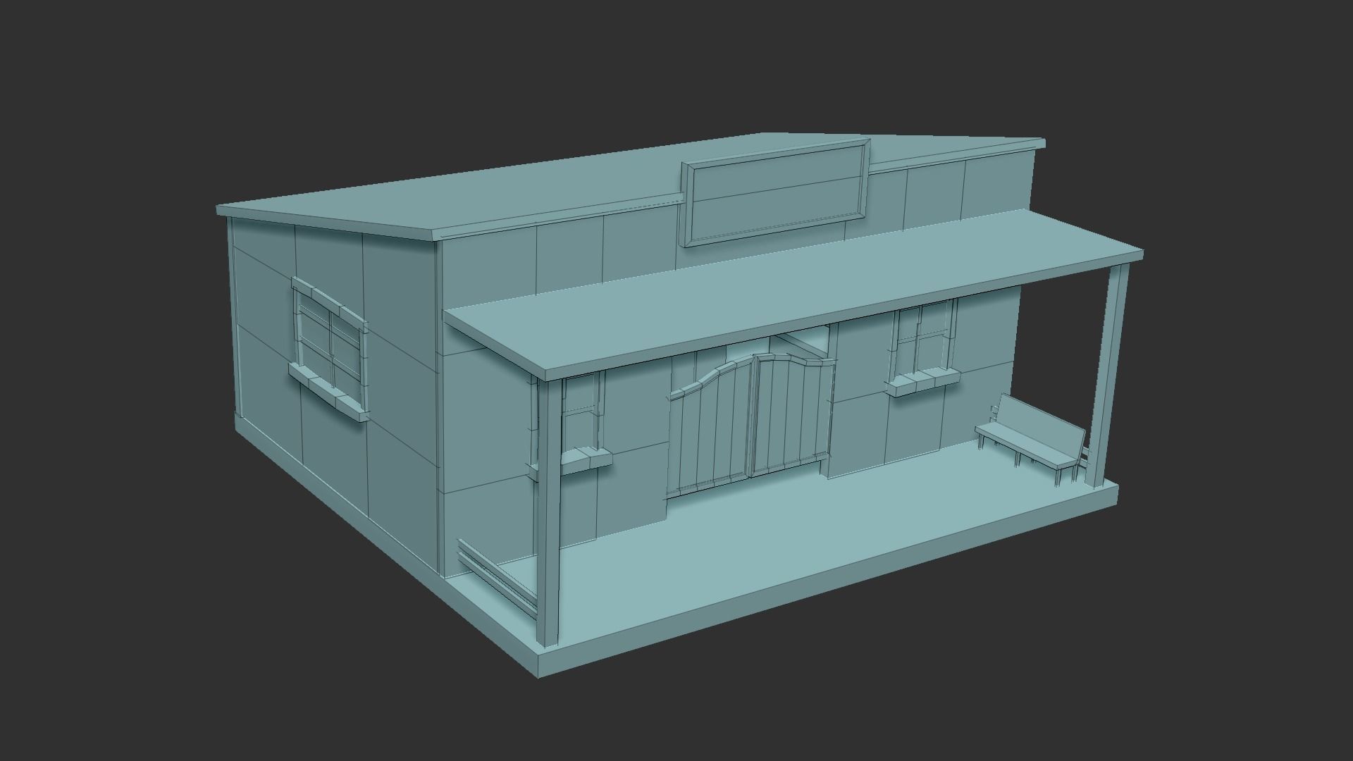 Western Store - Wild West Building - Backdrop Full Perm Low-poly 3D model_12