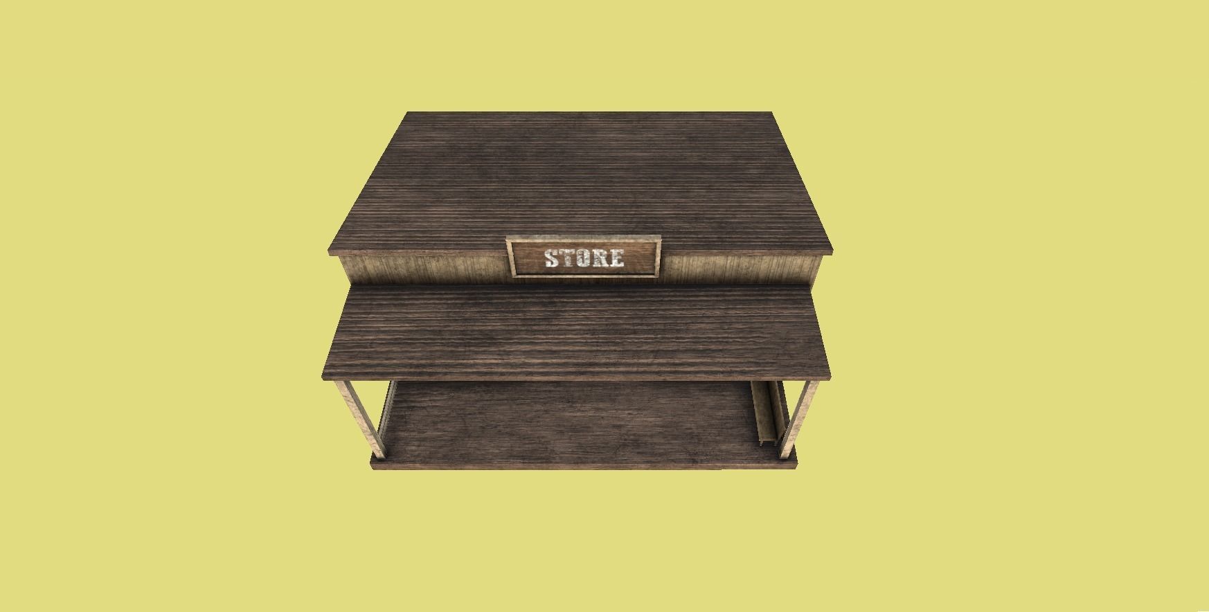 Western Store - Wild West Building - Backdrop Full Perm Low-poly 3D model_5