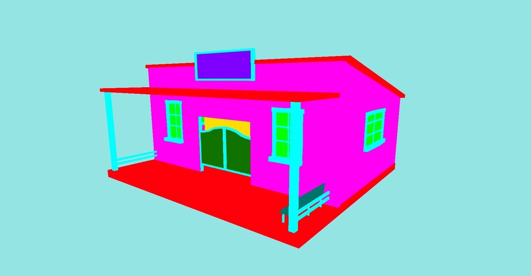 Western Store - Wild West Building - Backdrop Full Perm Low-poly 3D model_8