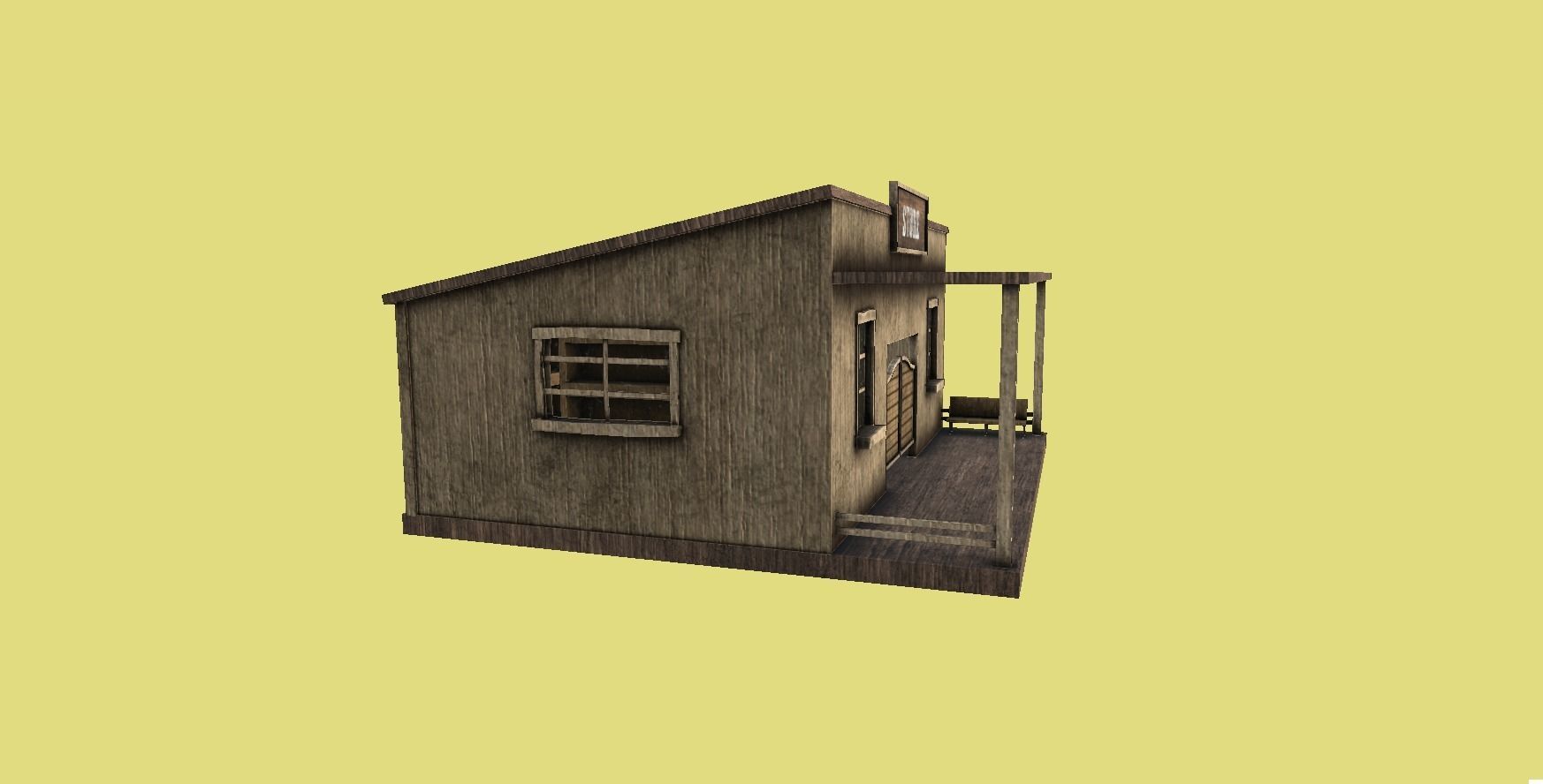Western Store - Wild West Building - Backdrop Full Perm Low-poly 3D model_4