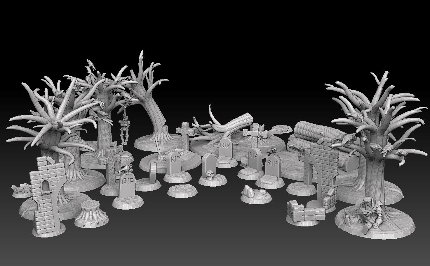 Base Megapack Forest Of The Dead Royalty Free Version 3D print model_22