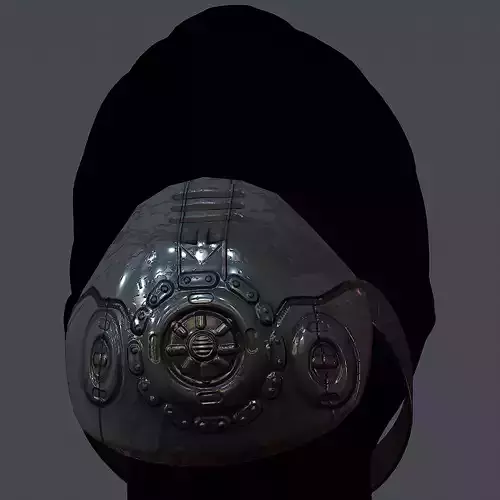 Gas mask helmet 3d model scifi Low-poly 