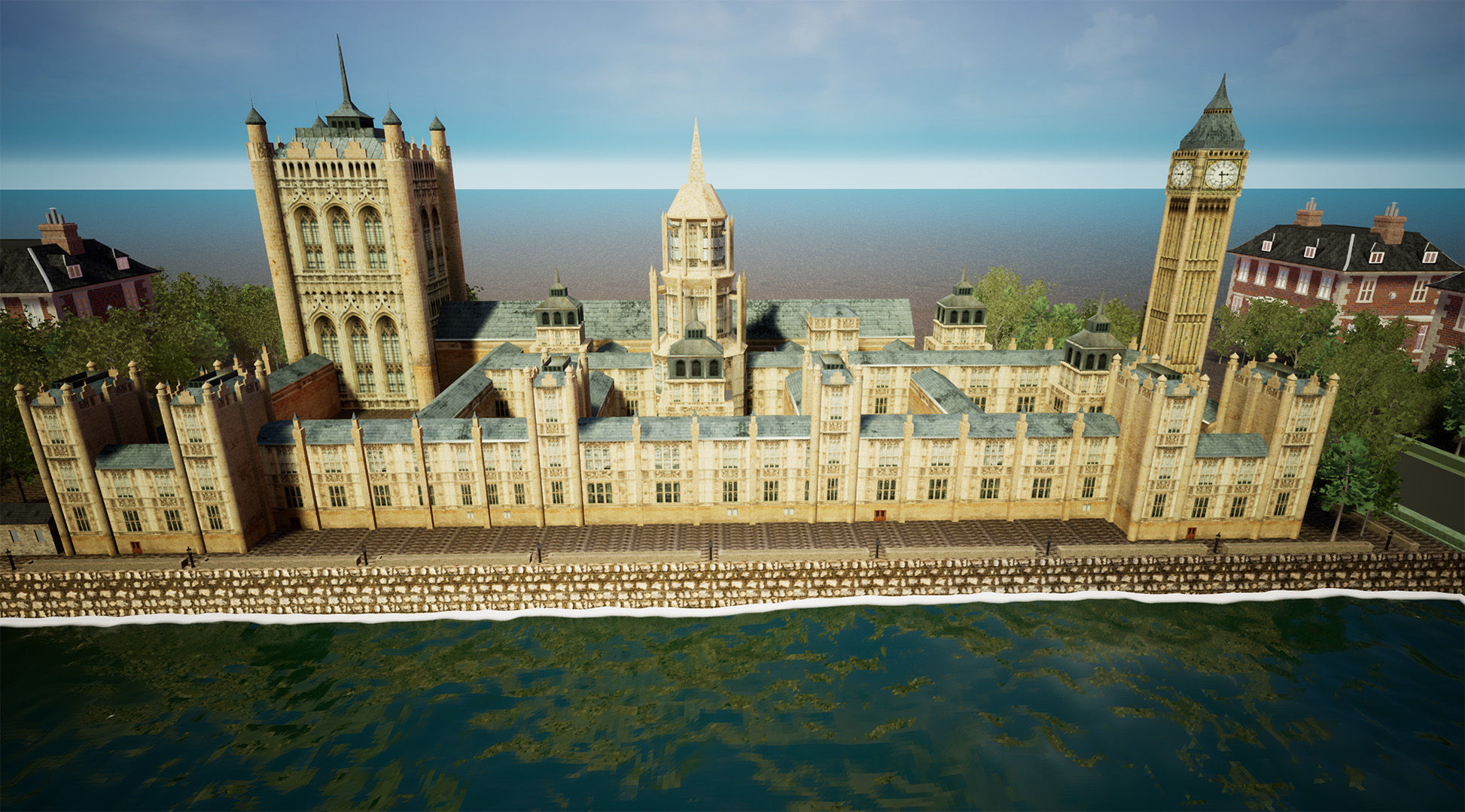 Palace of Westminster and Big Ben Low-poly 3D model Low-poly 3D model_1