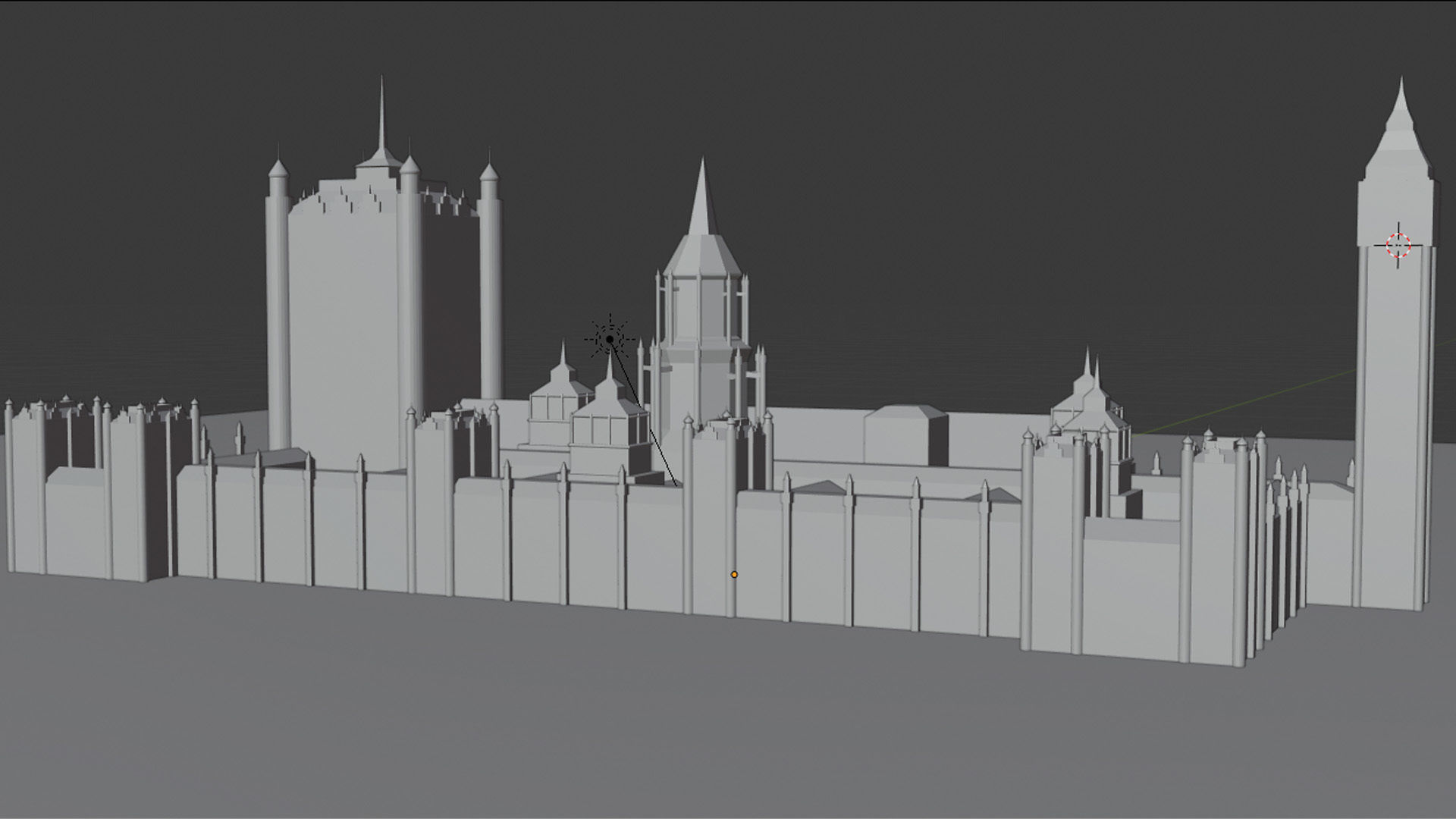 Palace of Westminster and Big Ben Low-poly 3D model Low-poly 3D model_3