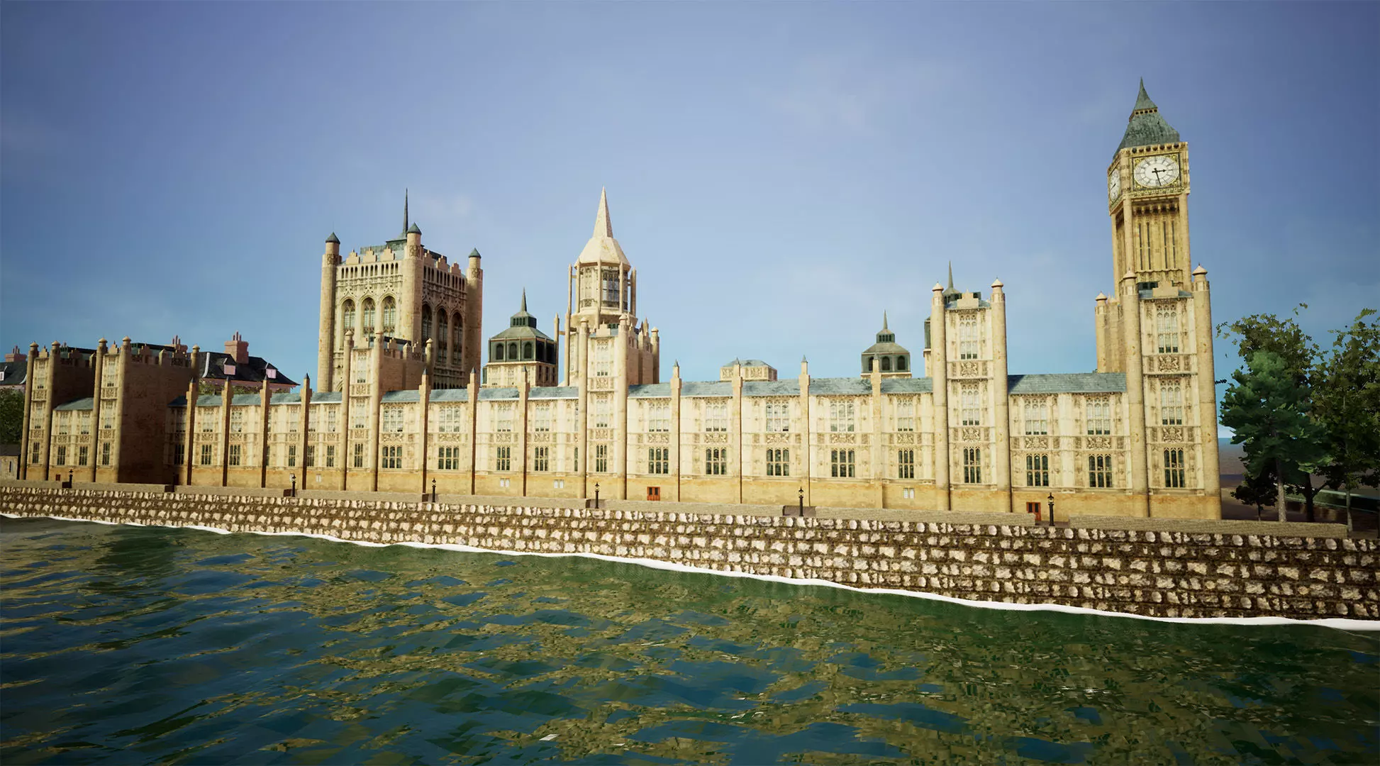 Palace of Westminster and Big Ben Low-poly 3D model Low-poly 3D model_0