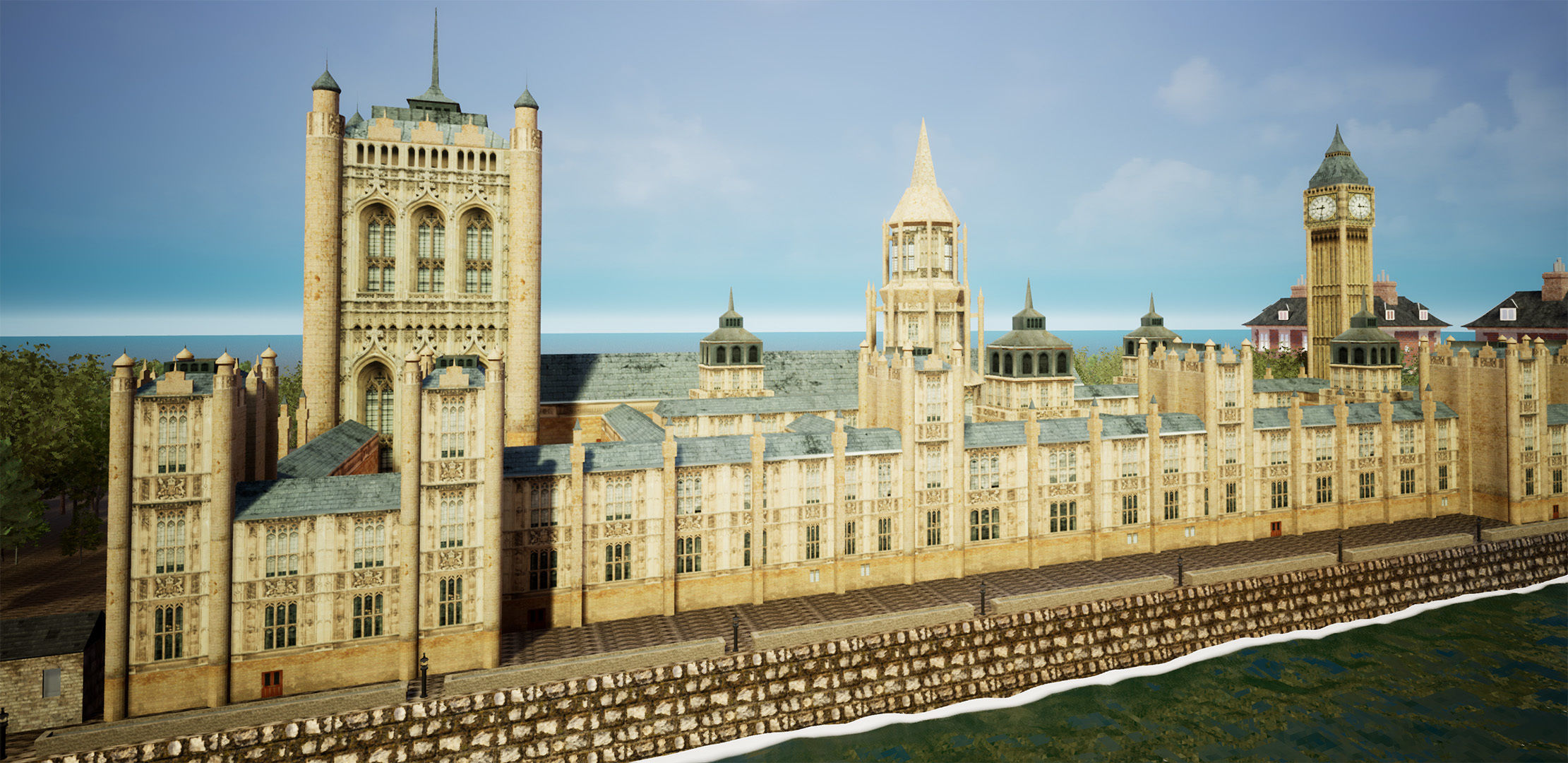 Palace of Westminster and Big Ben Low-poly 3D model Low-poly 3D model_2