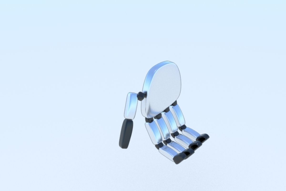 Robot Hand Animated Rigged 3D SciFi Low-poly 3D model_16