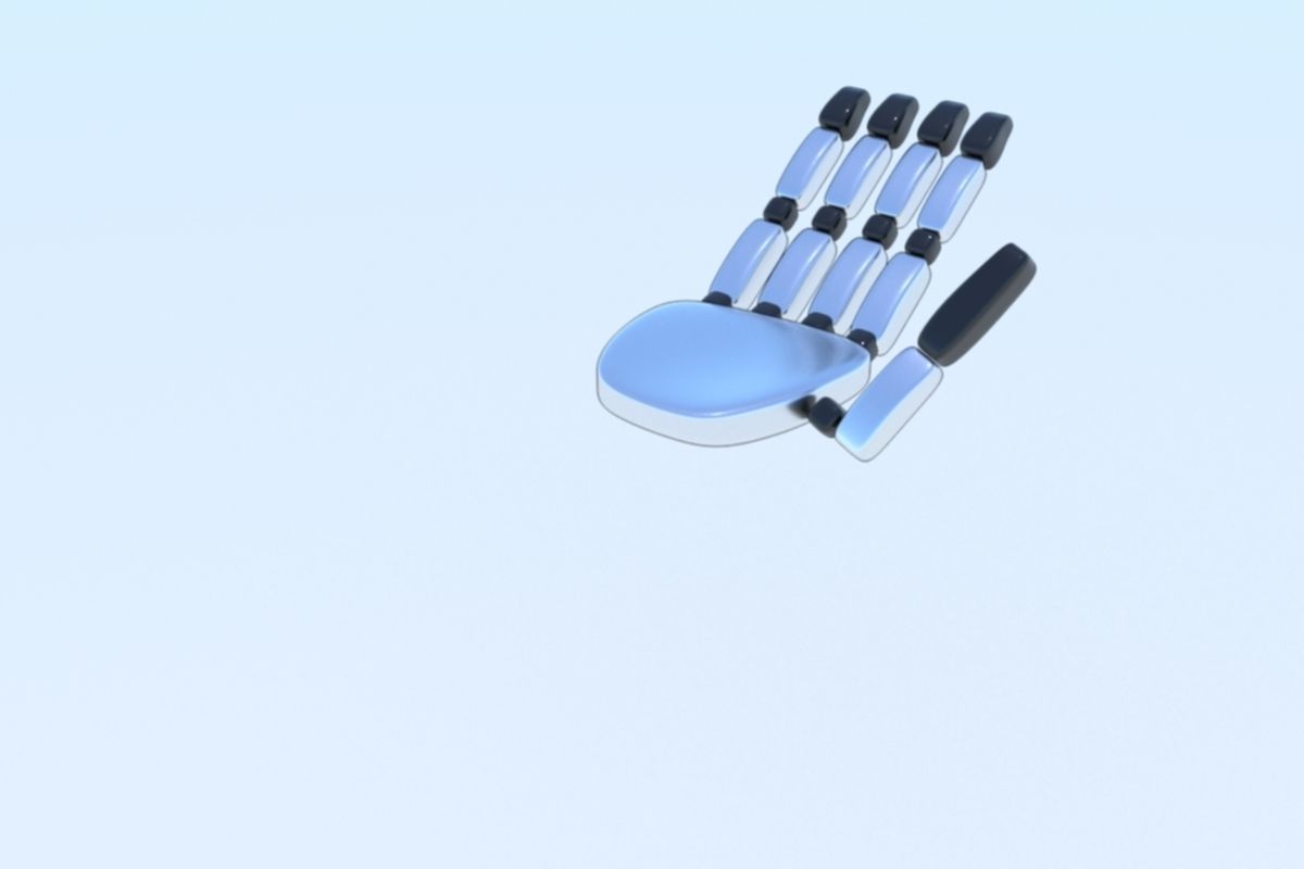Robot Hand Animated Rigged 3D SciFi Low-poly 3D model_11