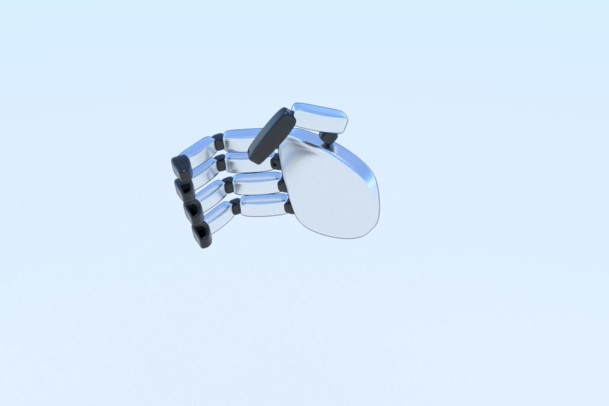Robot Hand Animated Rigged 3D SciFi Low-poly 3D model_12