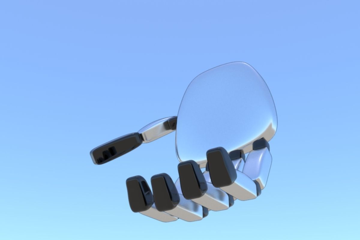 Robot Hand Animated Rigged 3D SciFi Low-poly 3D model_7