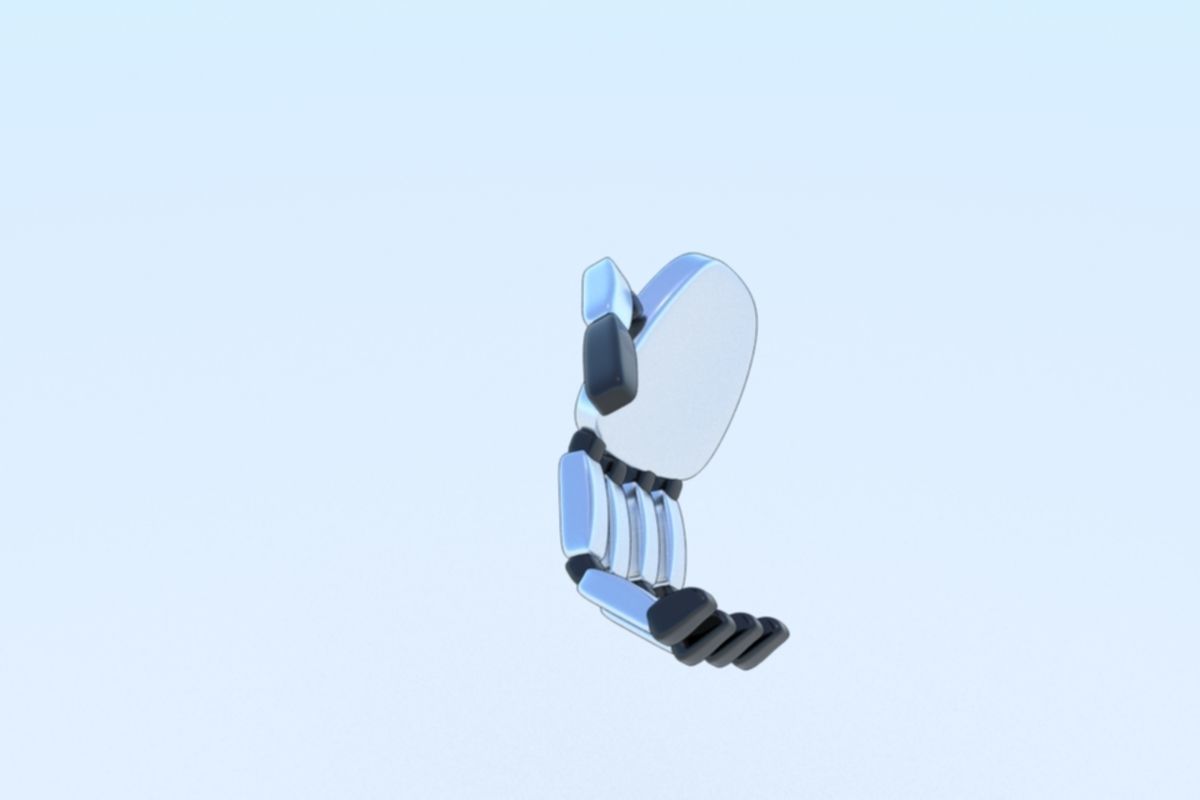 Robot Hand Animated Rigged 3D SciFi Low-poly 3D model_15