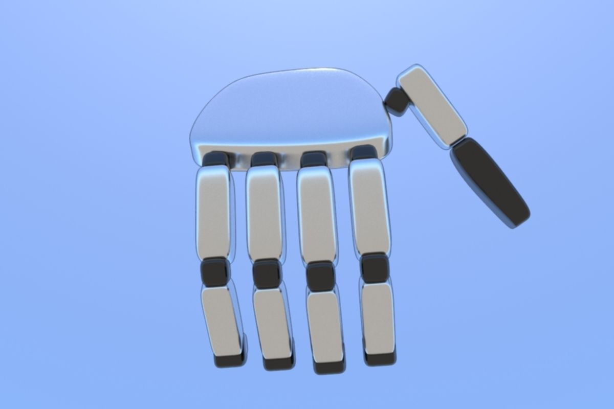 Robot Hand Animated Rigged 3D SciFi Low-poly 3D model_5