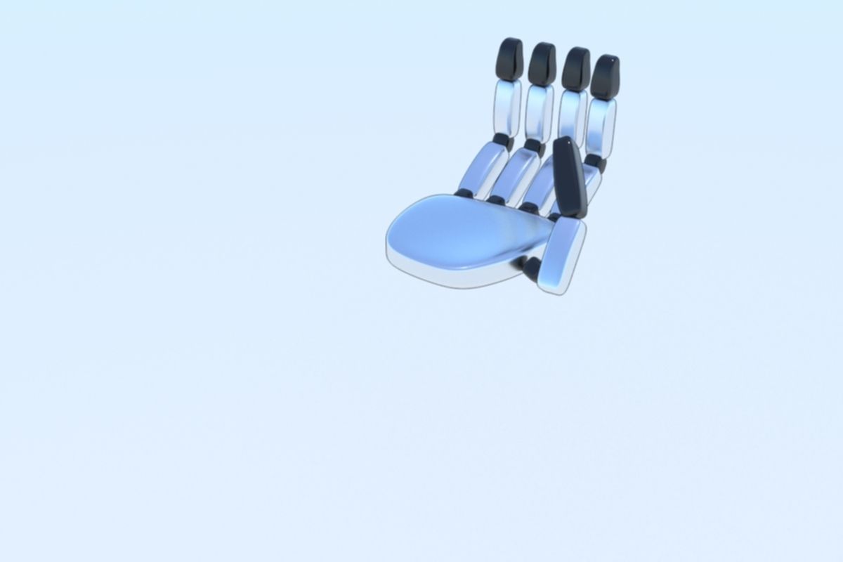 Robot Hand Animated Rigged 3D SciFi Low-poly 3D model_18