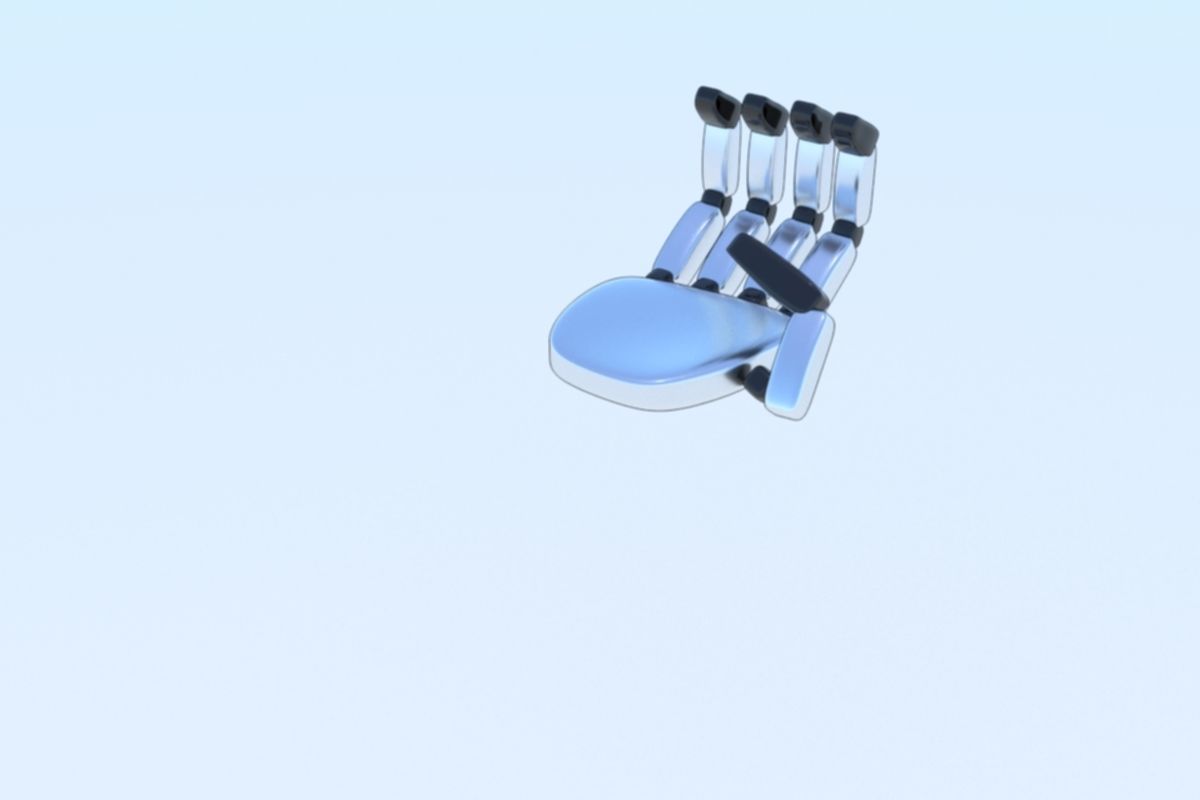 Robot Hand Animated Rigged 3D SciFi Low-poly 3D model_20