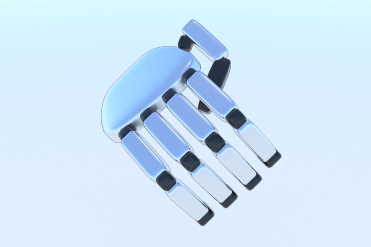 Robot Hand Animated Rigged 3D SciFi Low-poly 3D model_1