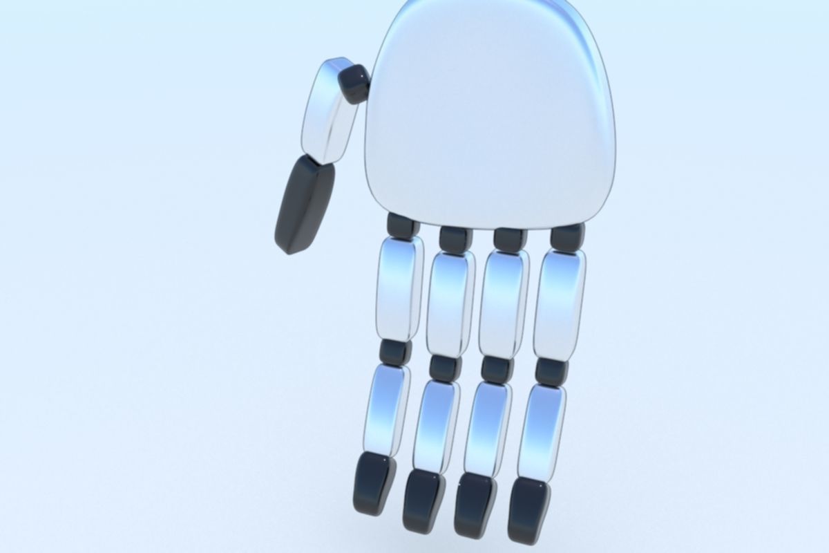 Robot Hand Animated Rigged 3D SciFi Low-poly 3D model_3