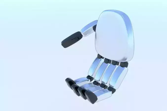 Robot Hand Animated Rigged 3D SciFi Low-poly 3D model