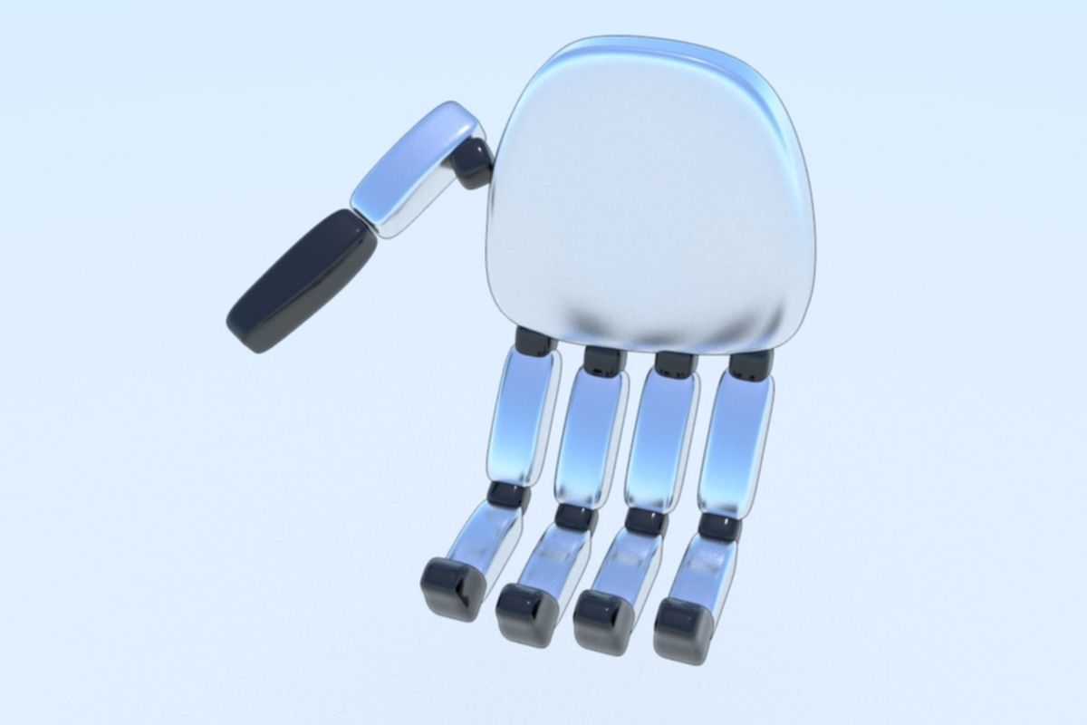 Robot Hand Animated Rigged 3D SciFi Low-poly 3D model_19