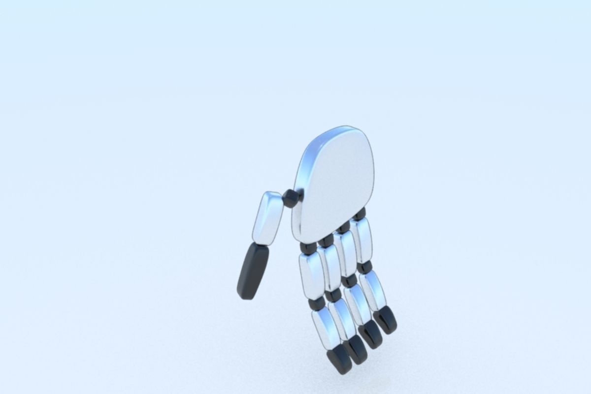 Robot Hand Animated Rigged 3D SciFi Low-poly 3D model_17