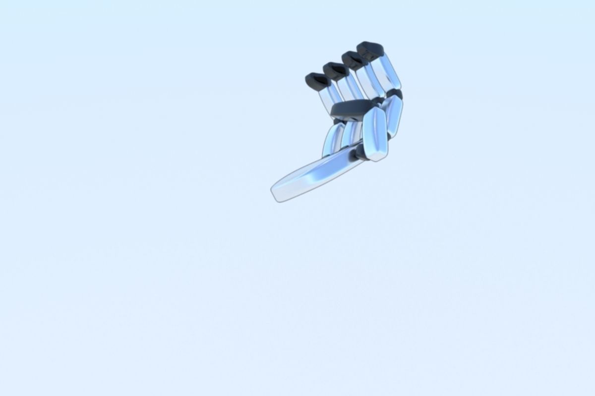 Robot Hand Animated Rigged 3D SciFi Low-poly 3D model_21