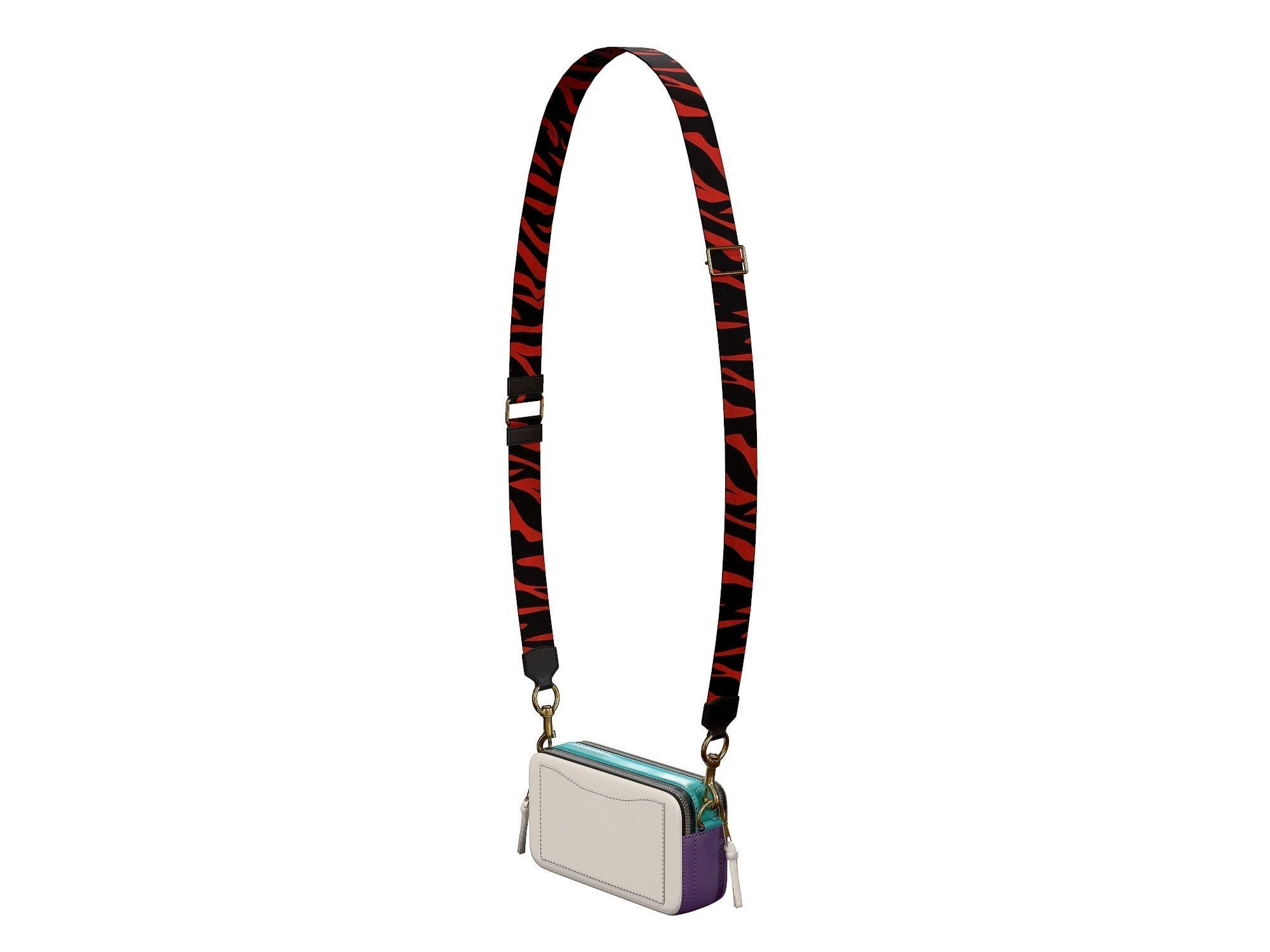 Marc Jacobs Snapshot Bag Leather Red Zebra Low-poly 3D model_2