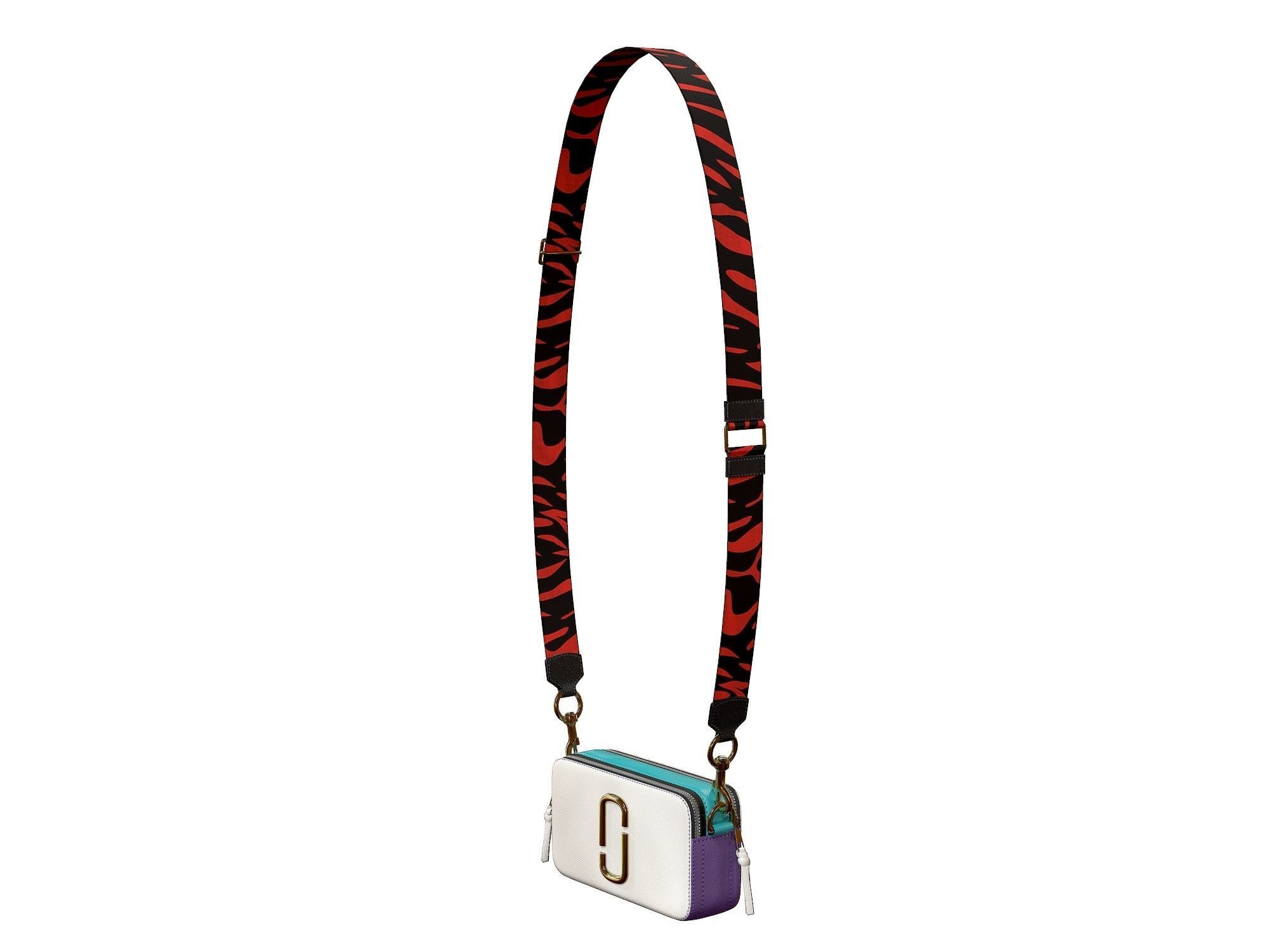 Marc Jacobs Snapshot Bag Leather Red Zebra Low-poly 3D model_4
