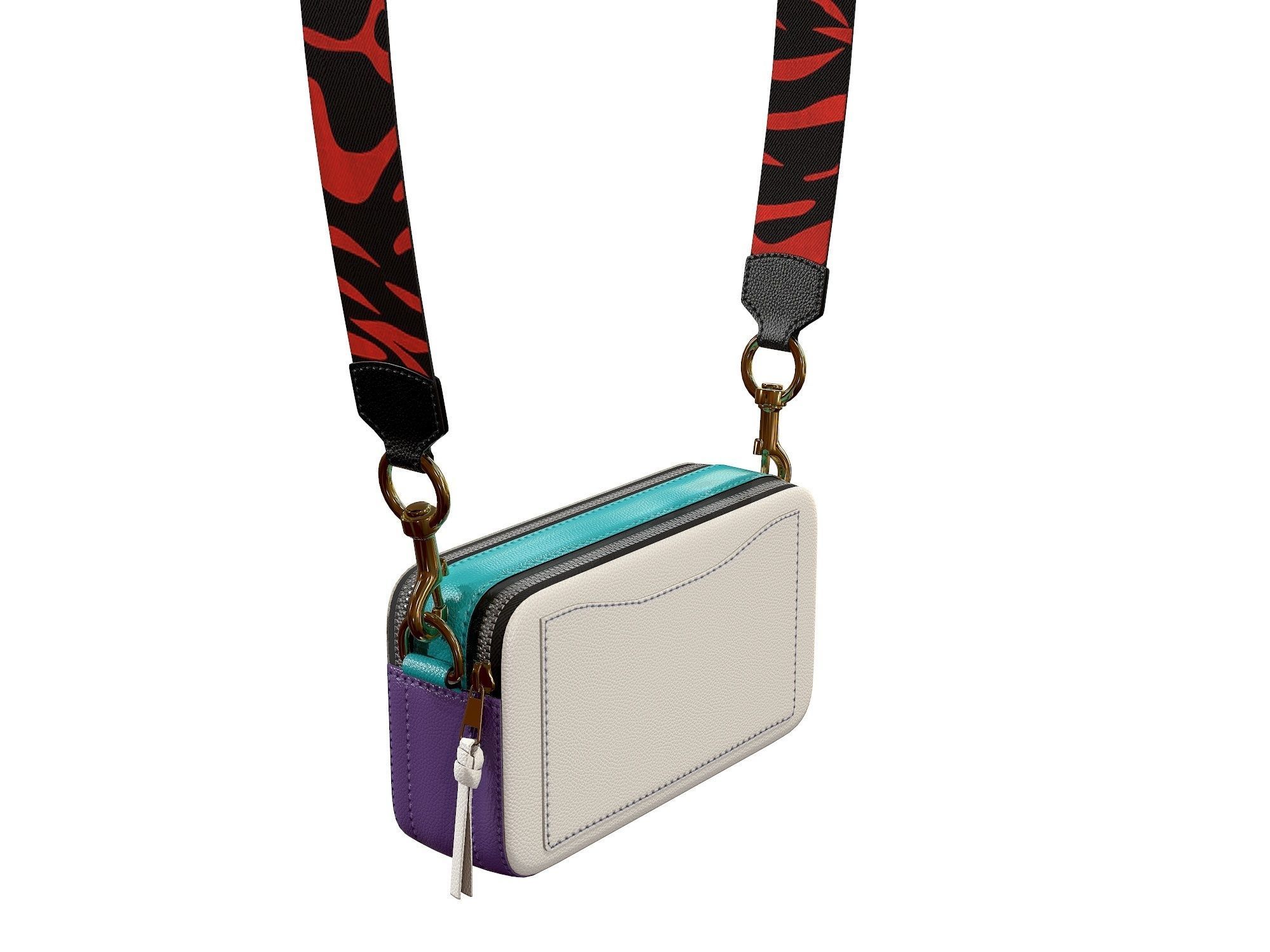 Marc Jacobs Snapshot Bag Leather Red Zebra Low-poly 3D model_3