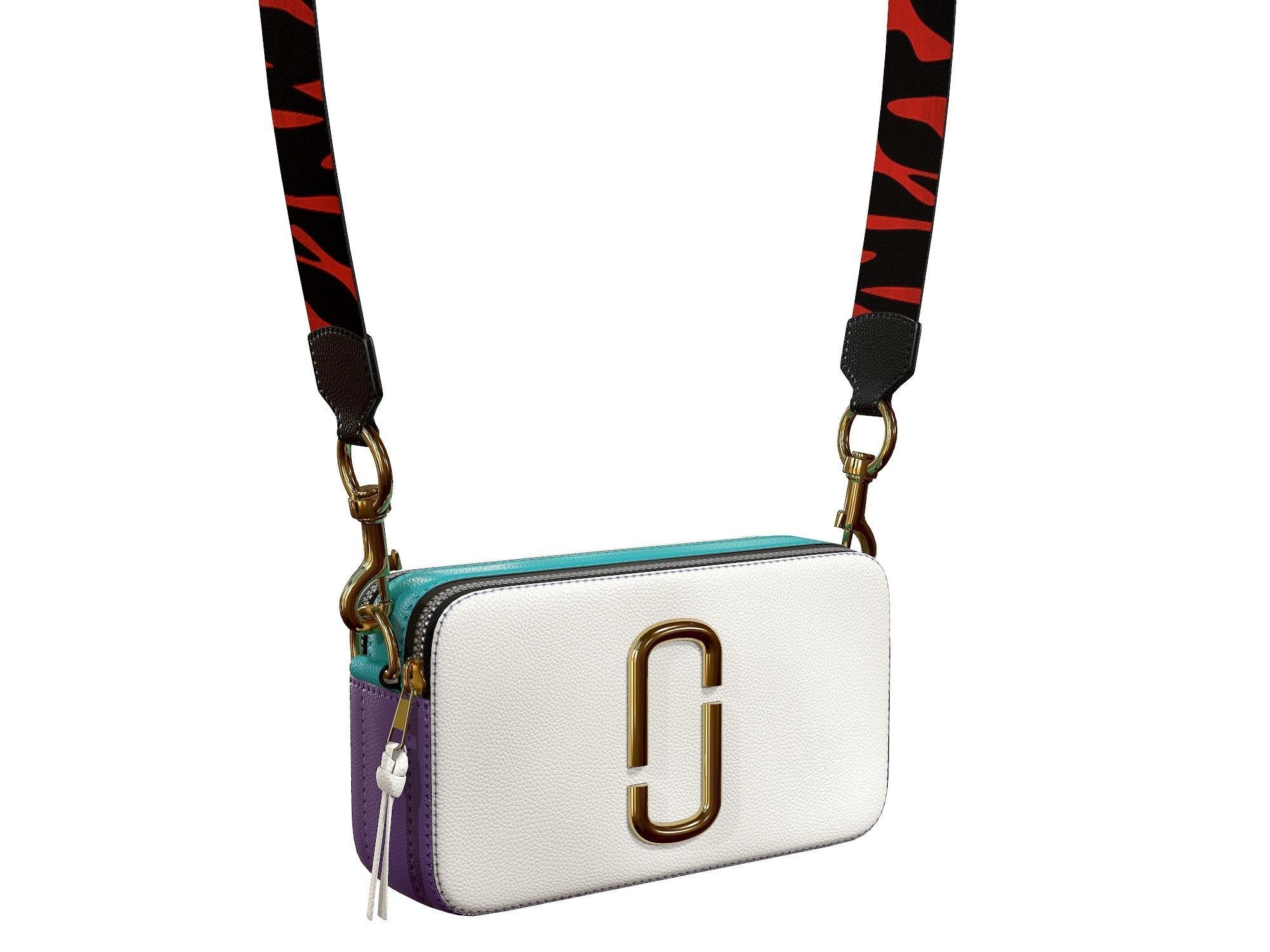 Marc Jacobs Snapshot Bag Leather Red Zebra Low-poly 3D model_1