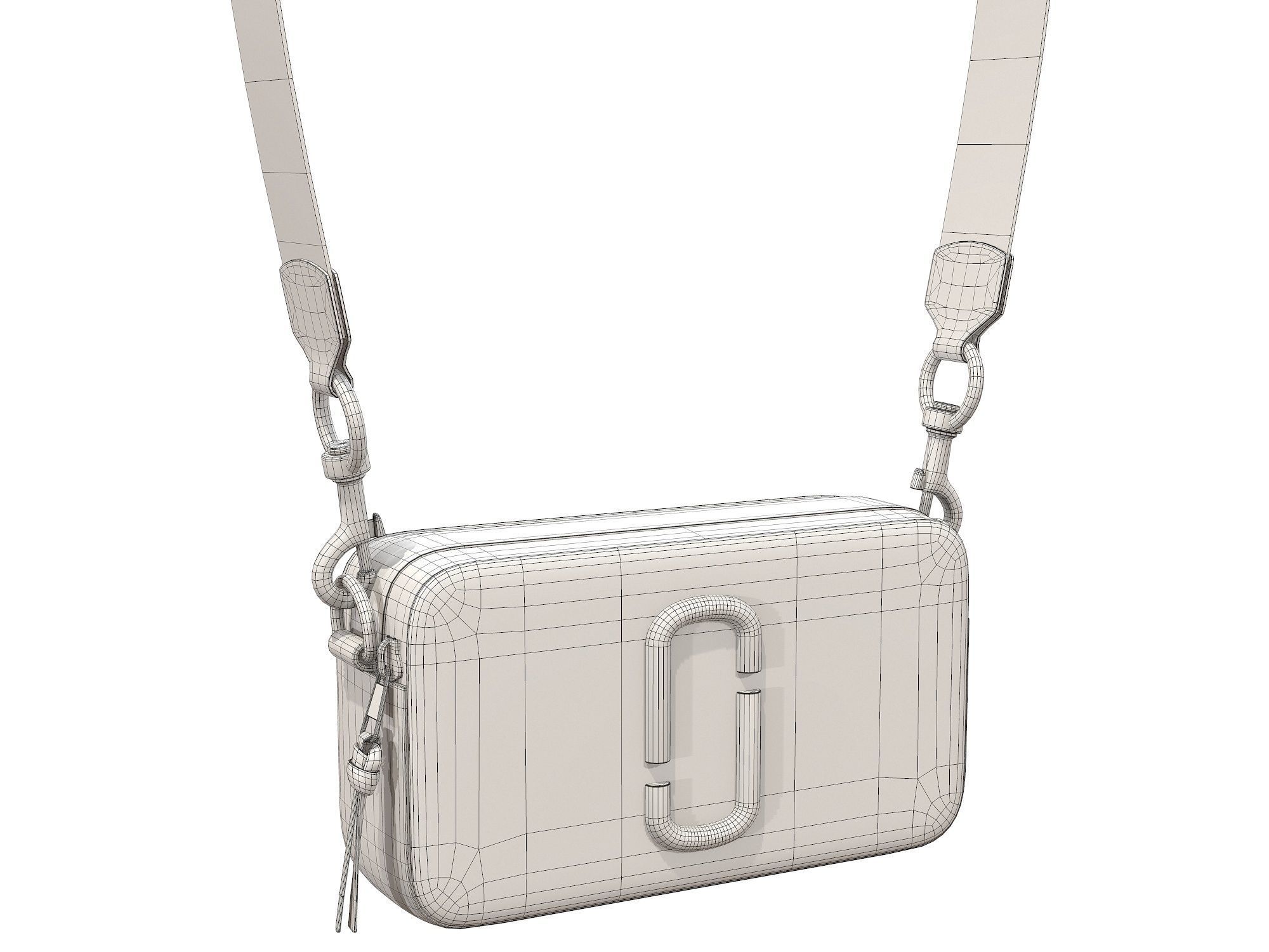 Marc Jacobs Snapshot Bag Leather Red Zebra Low-poly 3D model_5