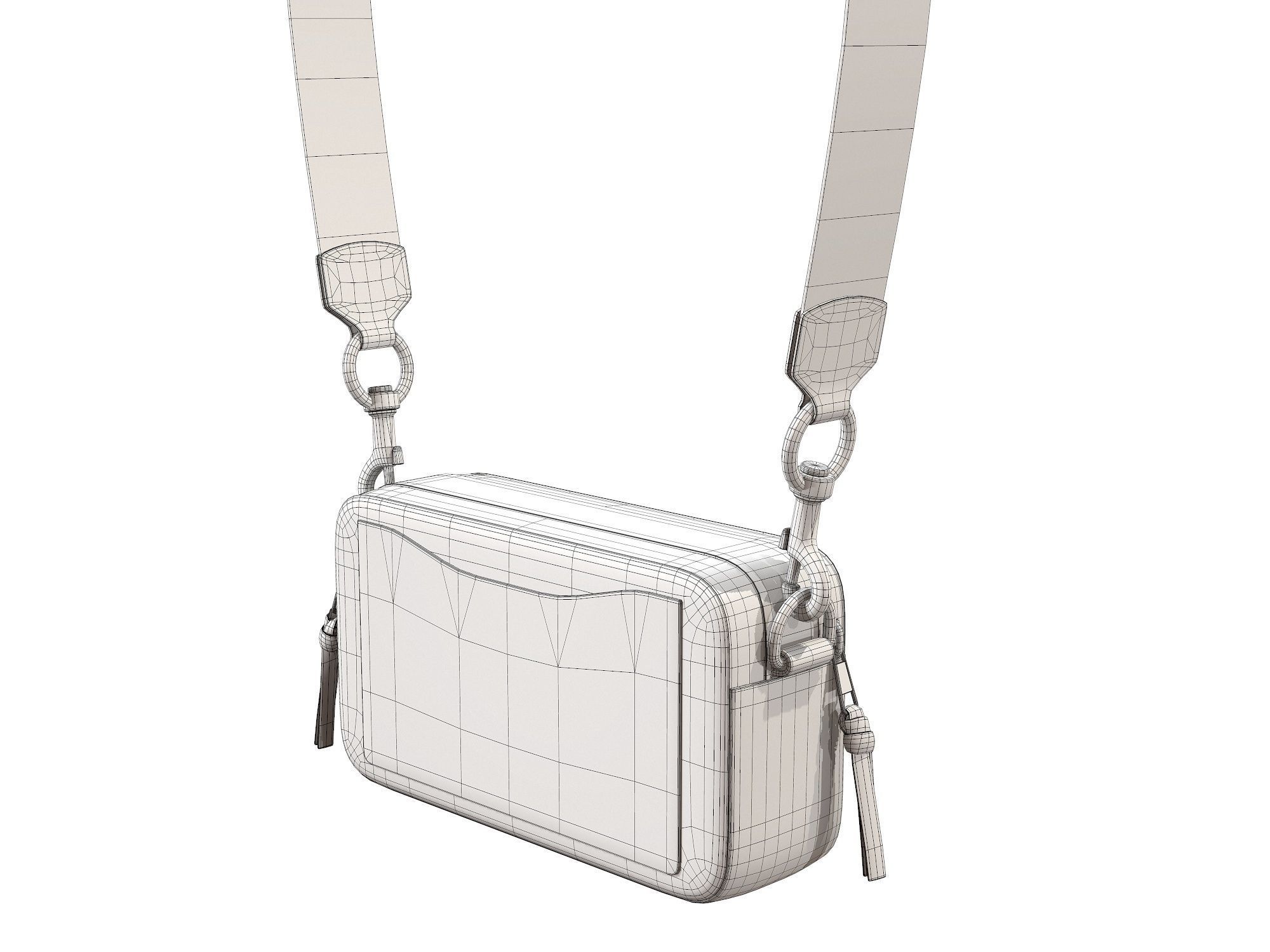 Marc Jacobs Snapshot Bag Leather Red Zebra Low-poly 3D model_7