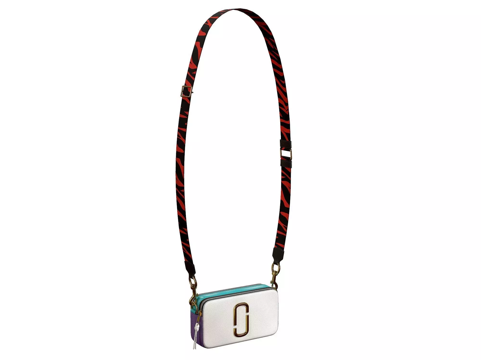 Marc Jacobs Snapshot Bag Leather Red Zebra Low-poly 3D model_0