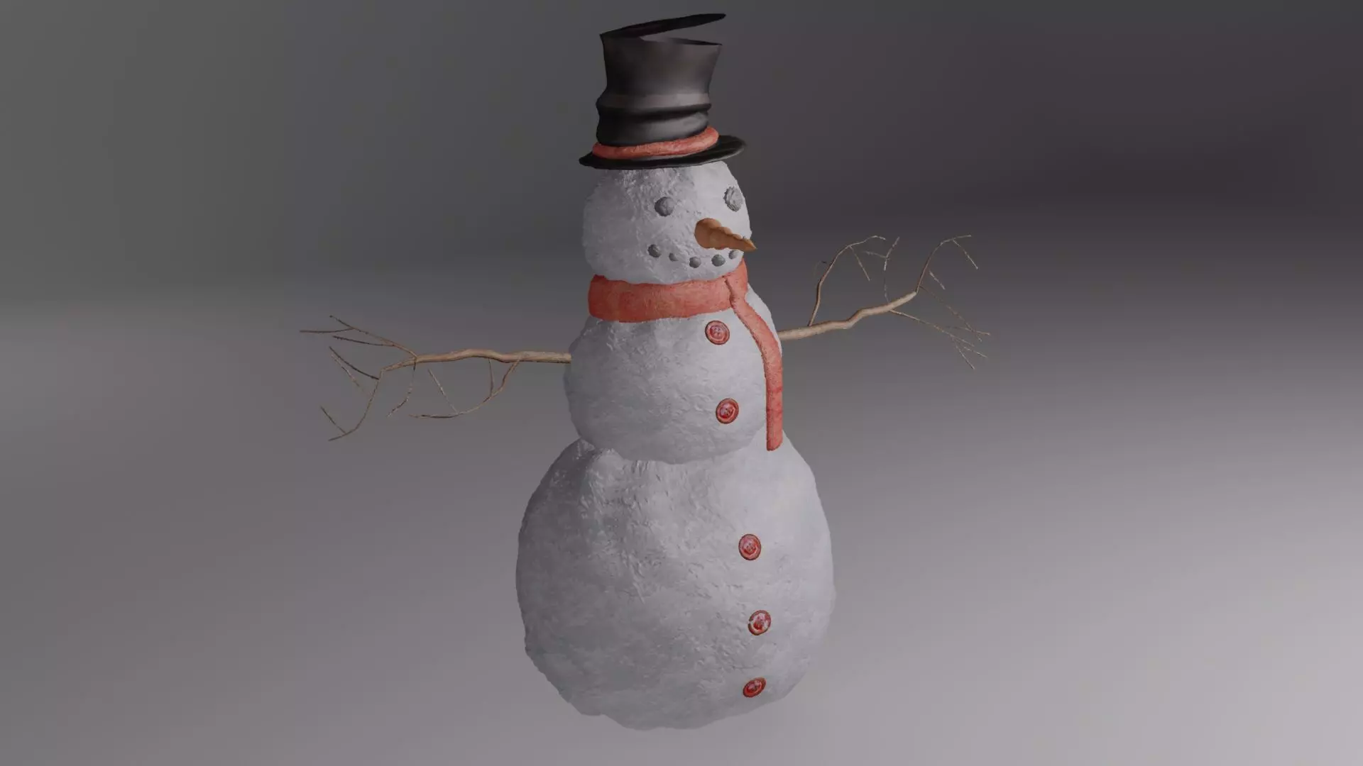 Christmas winter snowman Low-poly 3D model