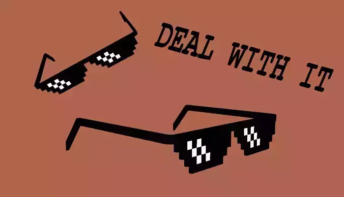 Deal with it - Meme glasses Low-poly 3D model
