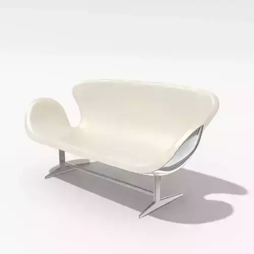 Modern White Couch With Metallic Legs