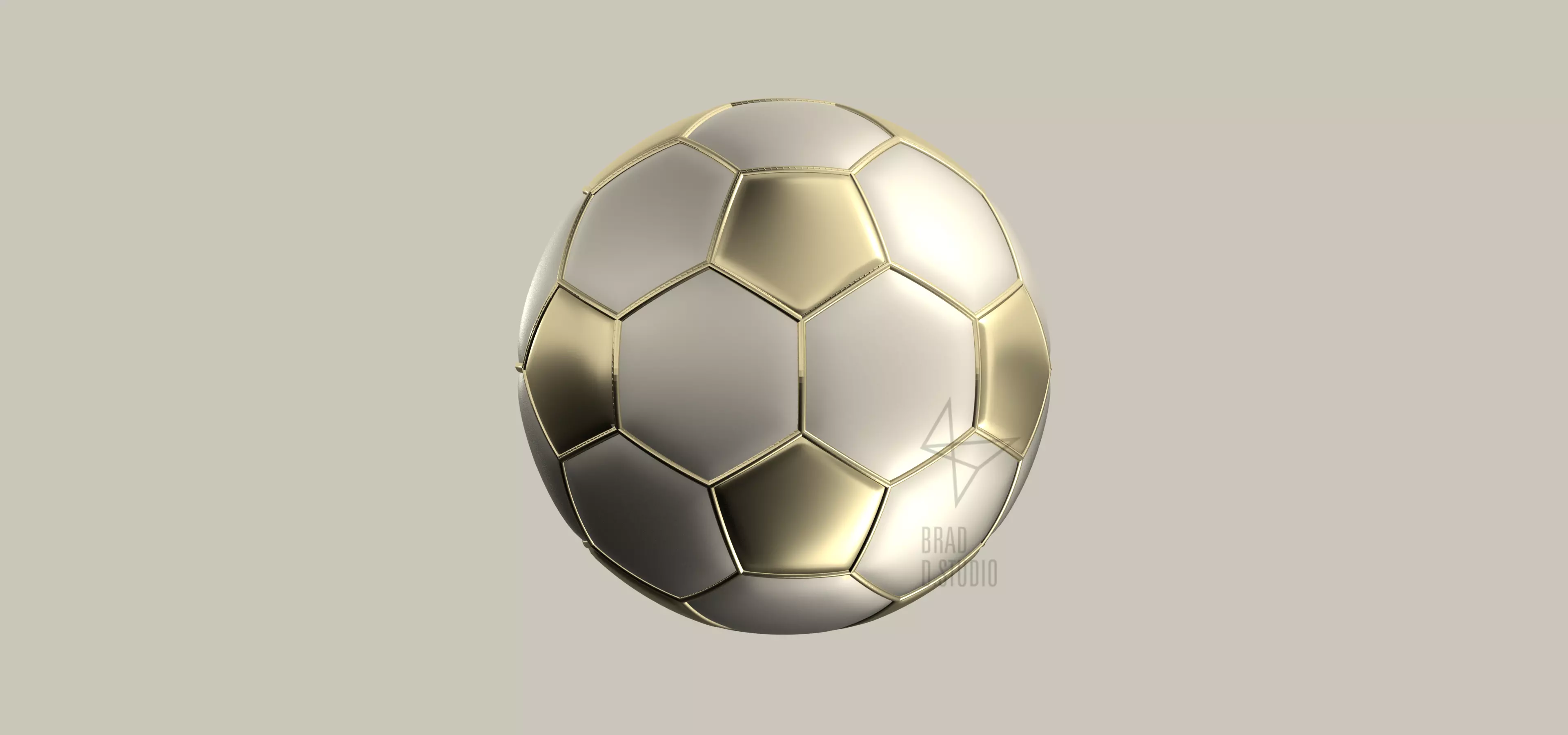 Platinum and Golden Football 3D model