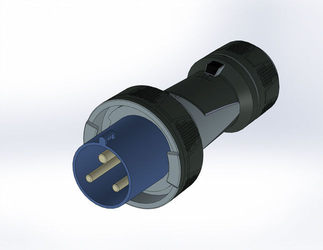 Stecker PowerTOP Xtra 63A 3P IP67 3D model